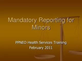 mandatory reporting for minors