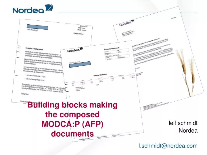 building blocks making the composed modca p afp documents