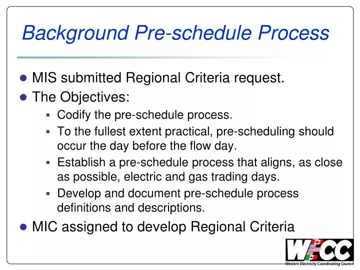 background pre schedule process