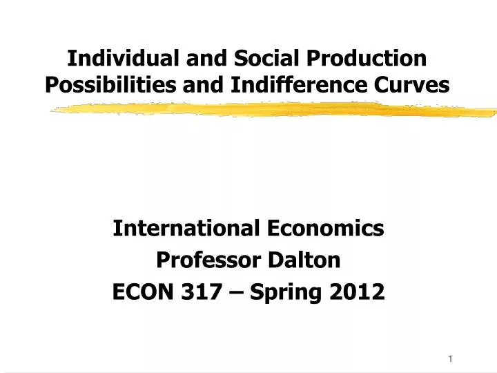 individual and social production possibilities and indifference curves