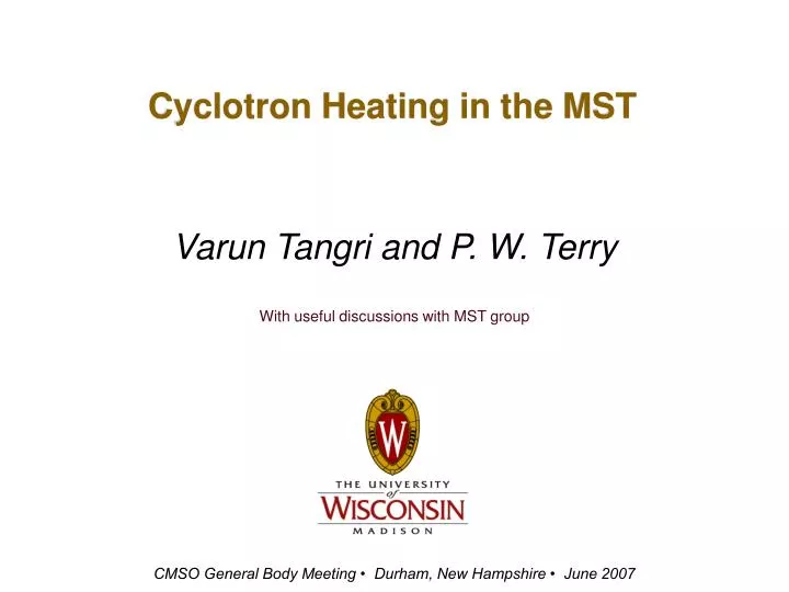 cyclotron heating in the mst