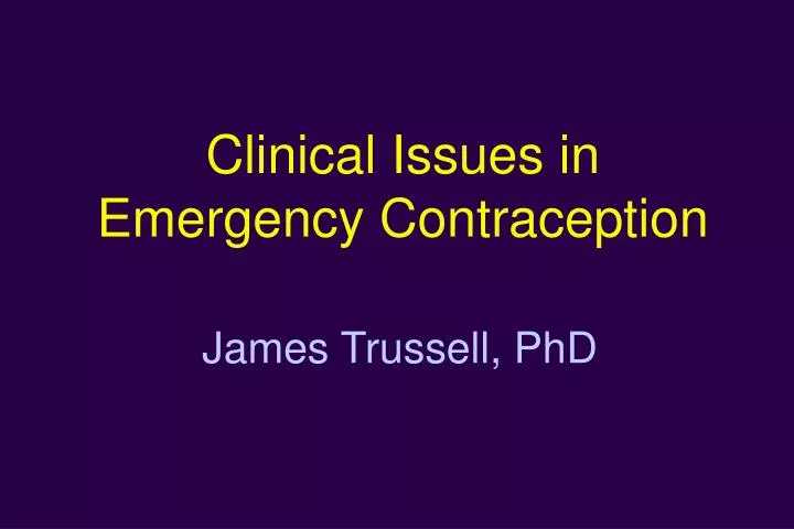 clinical issues in emergency contraception