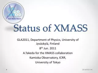 Status of XMASS