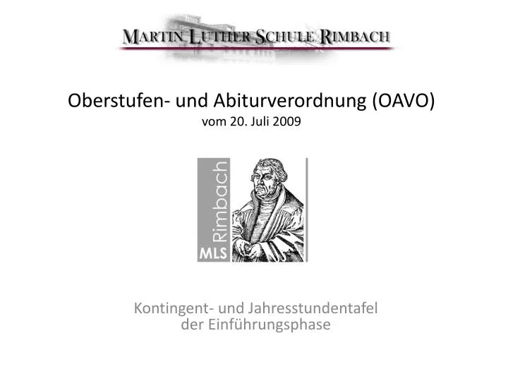 oberstufen und abiturverordnung oavo vom 20 juli 2009