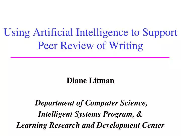 using artificial intelligence to support peer review of writing