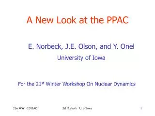 A New Look at the PPAC