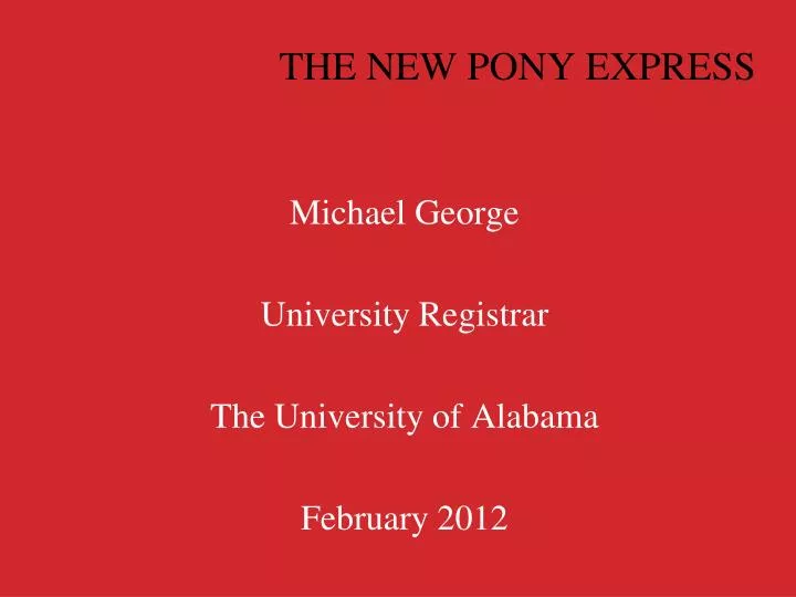 the new pony express