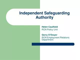 Independent Safeguarding Authority
