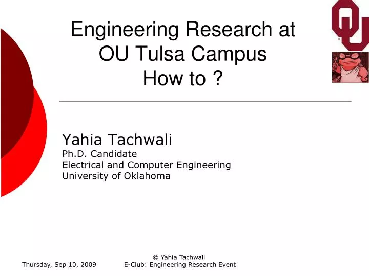 engineering research at ou tulsa campus how to