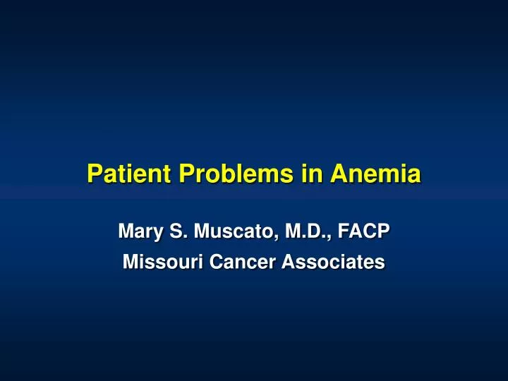 patient problems in anemia