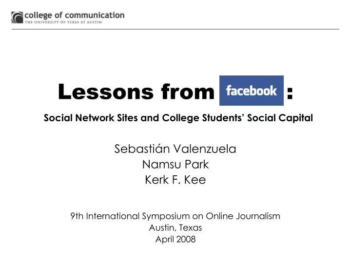 lessons from social network sites and college students social capital