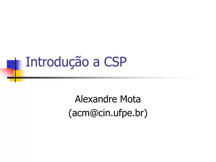 introdu o a csp