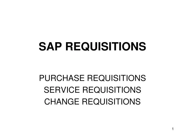 sap requisitions