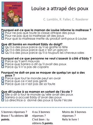 louise a attrap des poux