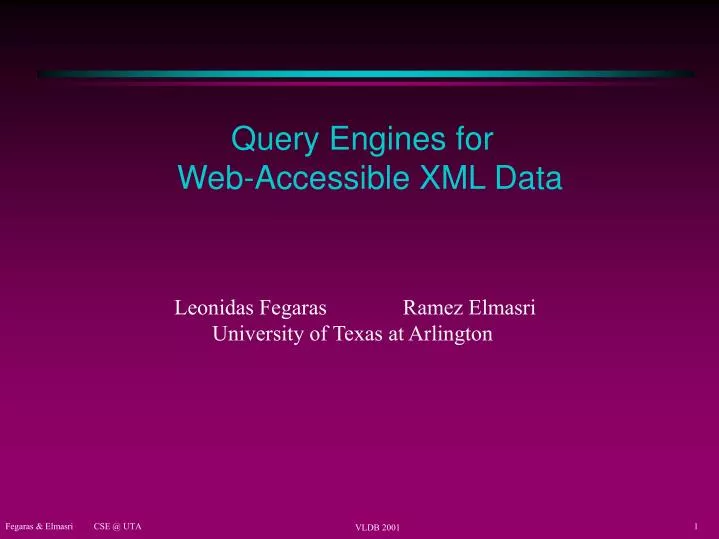 query engines for web accessible xml data