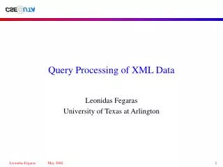 Query Processing of XML Data