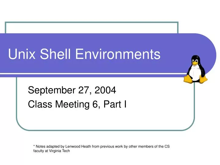 unix shell environments