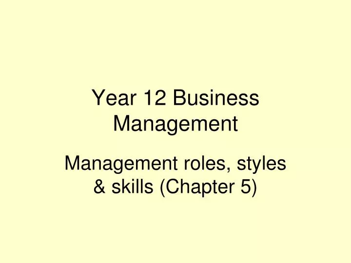 year 12 business management
