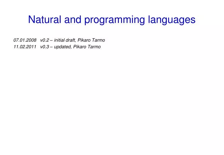 natural and programming languages