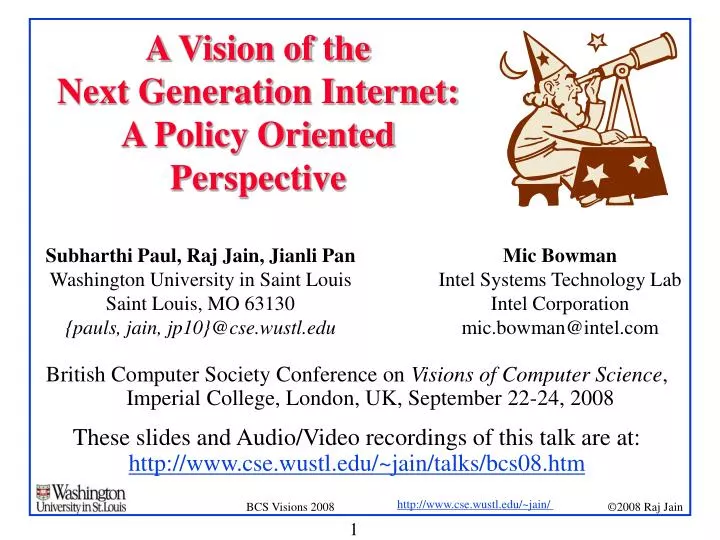 a vision of the next generation internet a policy oriented perspective