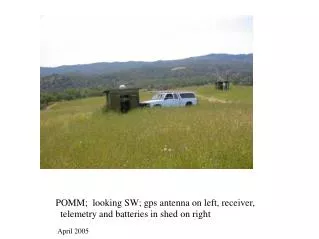 POMM; looking SW; gps antenna on left, receiver, telemetry and batteries in shed on right