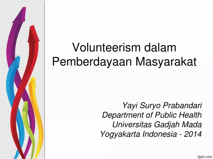 volunteerism dalam pemberdayaan masyarakat