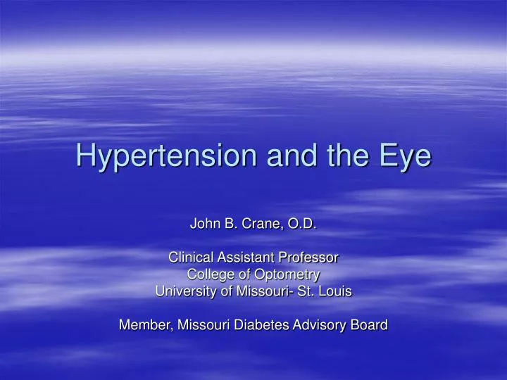 hypertension and the eye