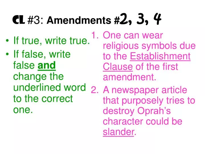cl 3 amendments 2 3 4