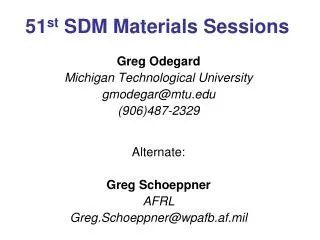 51 st SDM Materials Sessions
