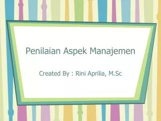penilaian aspek manajemen
