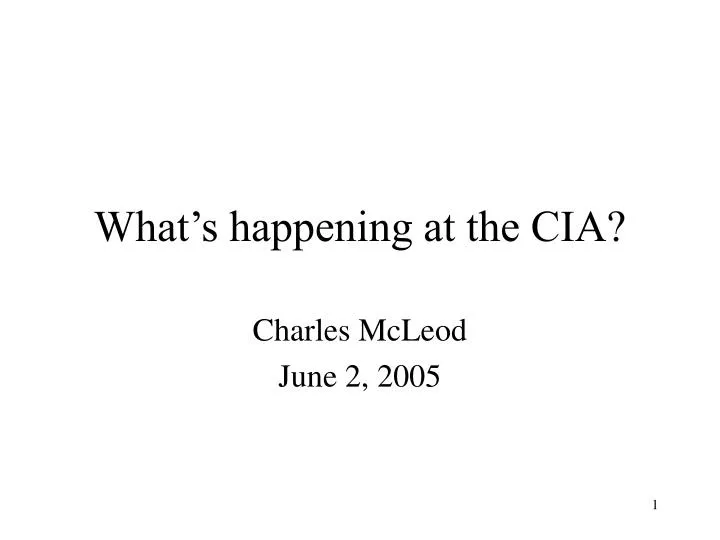 what s happening at the cia