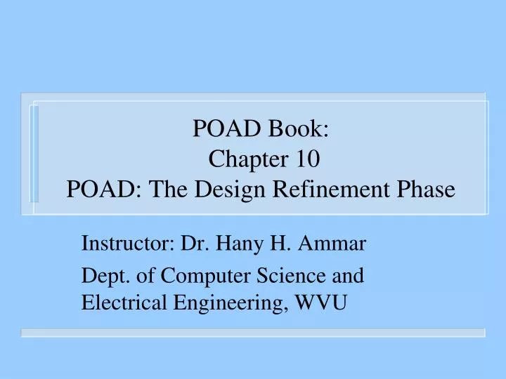 poad book chapter 10 poad the design refinement phase