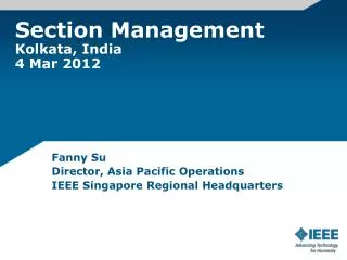Section Management Kolkata, India 4 Mar 2012