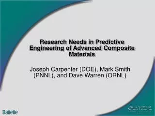 Research Needs in Predictive Engineering of Advanced Composite Materials