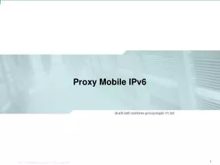 Proxy Mobile IPv6