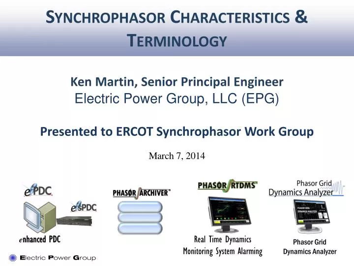 synchrophasor characteristics terminology