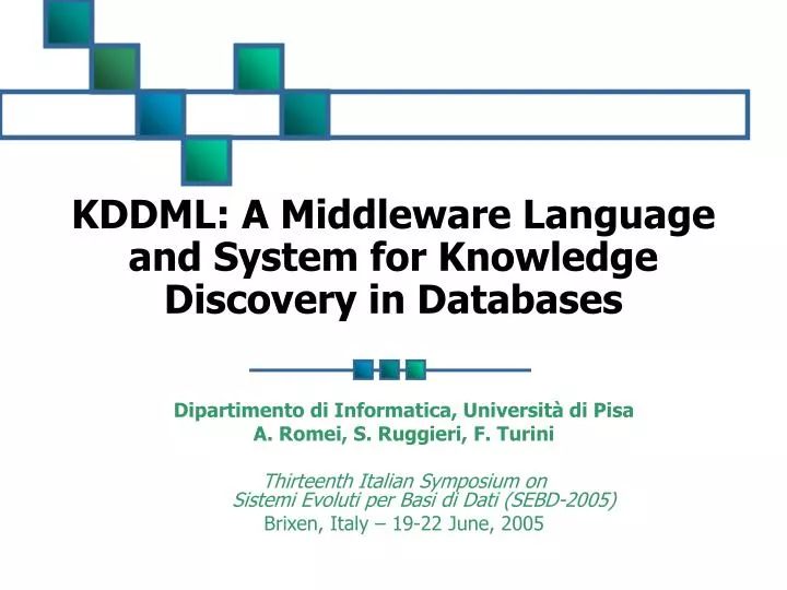 kddml a middleware language and system for knowledge discovery in databases