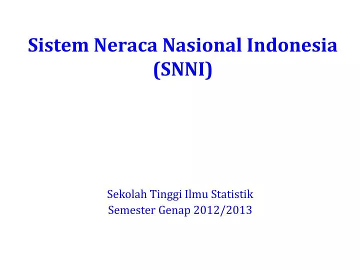 sistem neraca nasional indonesia snni