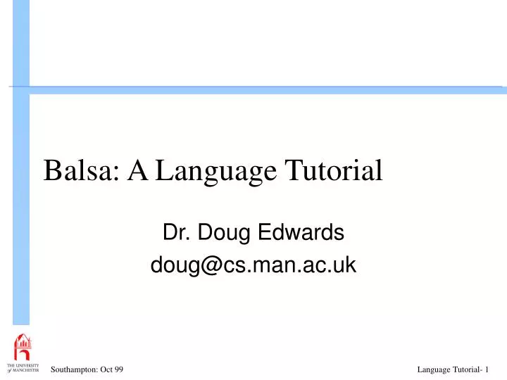 balsa a language tutorial