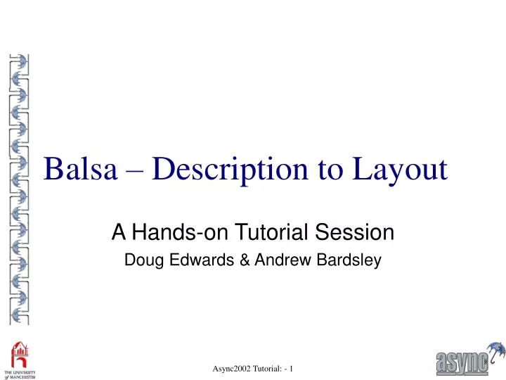 balsa description to layout