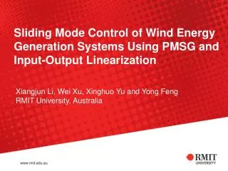 Sliding Mode Control of Wind Energy Generation Systems Using PMSG and Input-Output Linearization