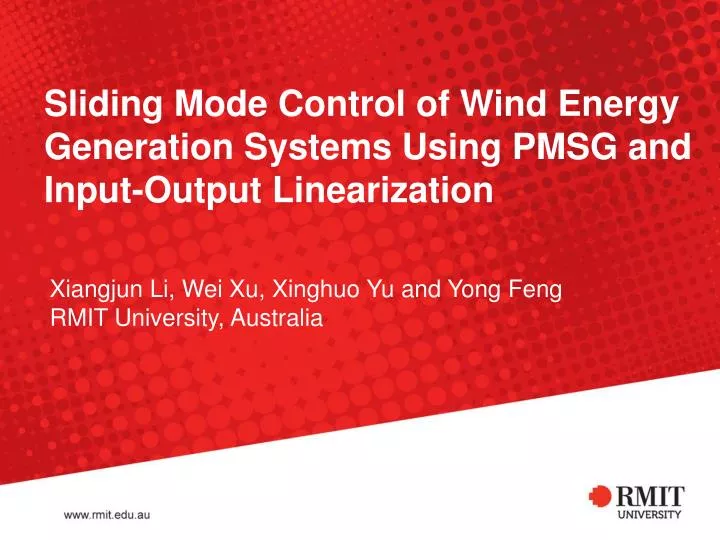 sliding mode control of wind energy generation systems using pmsg and input output linearization