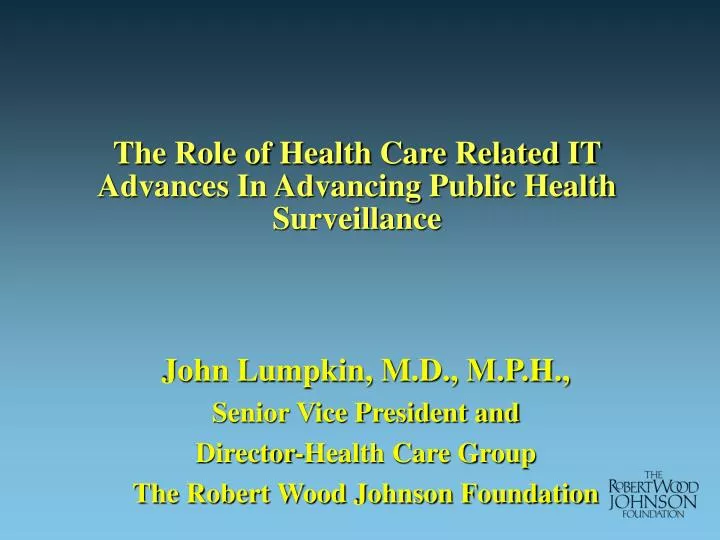 the role of health care related it advances in advancing public health surveillance