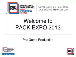 Welcome to PACK EXPO 2013