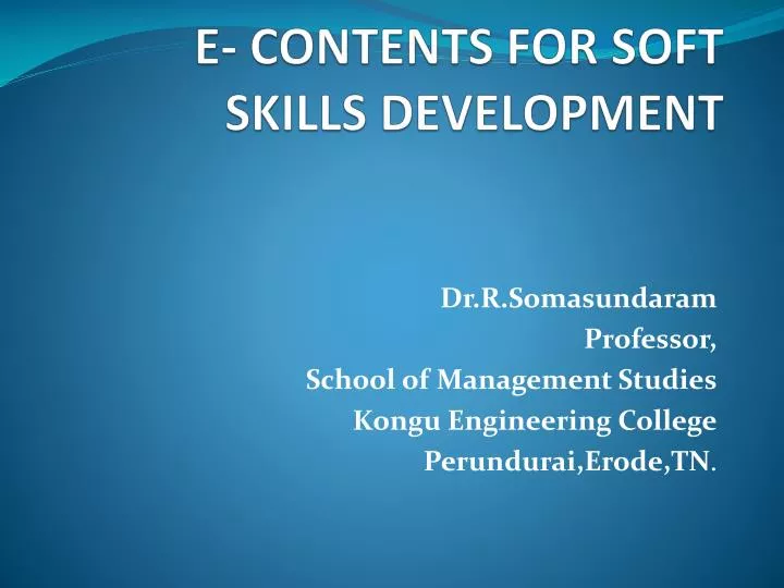 e contents for soft skills development