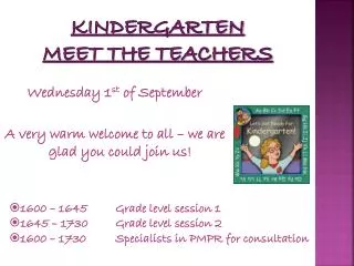 Kindergarten Meet the Teachers