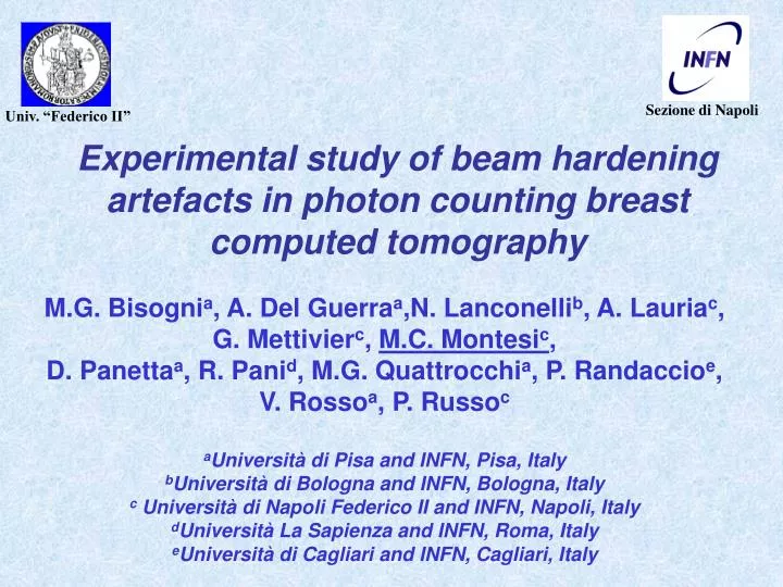 experimental study of beam hardening artefacts in photon counting breast computed tomography