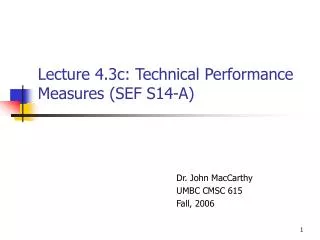 Lecture 4.3c: Technical Performance Measures (SEF S14-A)