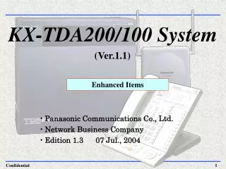 KX-TDA200/100 System