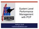 System Level Performance Management with PCP - slide 1